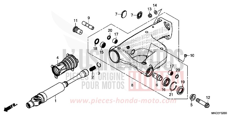 SWINGARM for Gold Wing CANDY ARDENT RED (R367B) from 2019